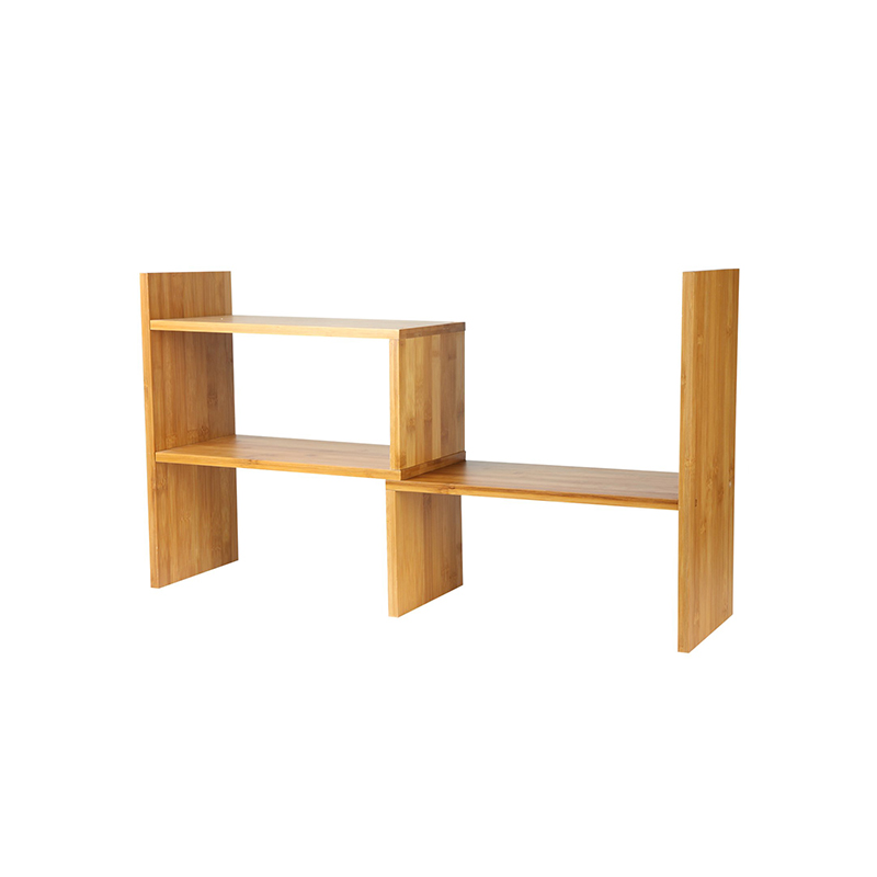 Bamboo Wood Storage Organizer Adjustable Desktop Bookshelf Desk  GSH468