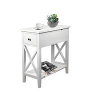 Flip Top Open End Table, Narrow Side Table Slim End Table for Living Room Bedroom GSH650