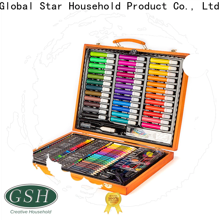 GSH wooden case art set factory bulk production