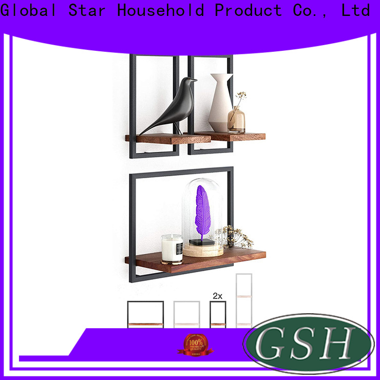 Latest wooden wall display shelves for business on sale