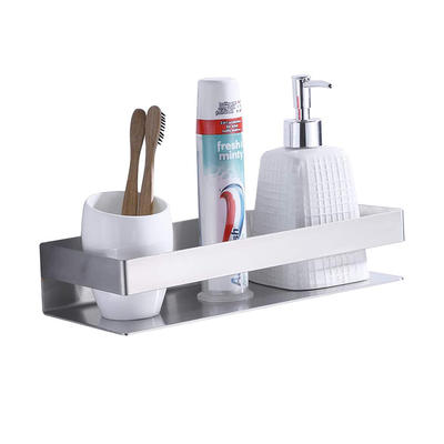 Bathroom Shelf Stainless Steel Bath Shower Shelf Basket Caddy Square Modern Style Wall Mounted Brushed Finish GSH369