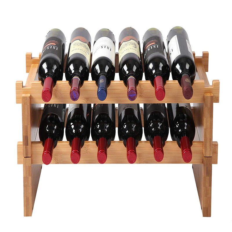 Stackable Natural Bamboo Wine Rack for Display and Storage-GSH006