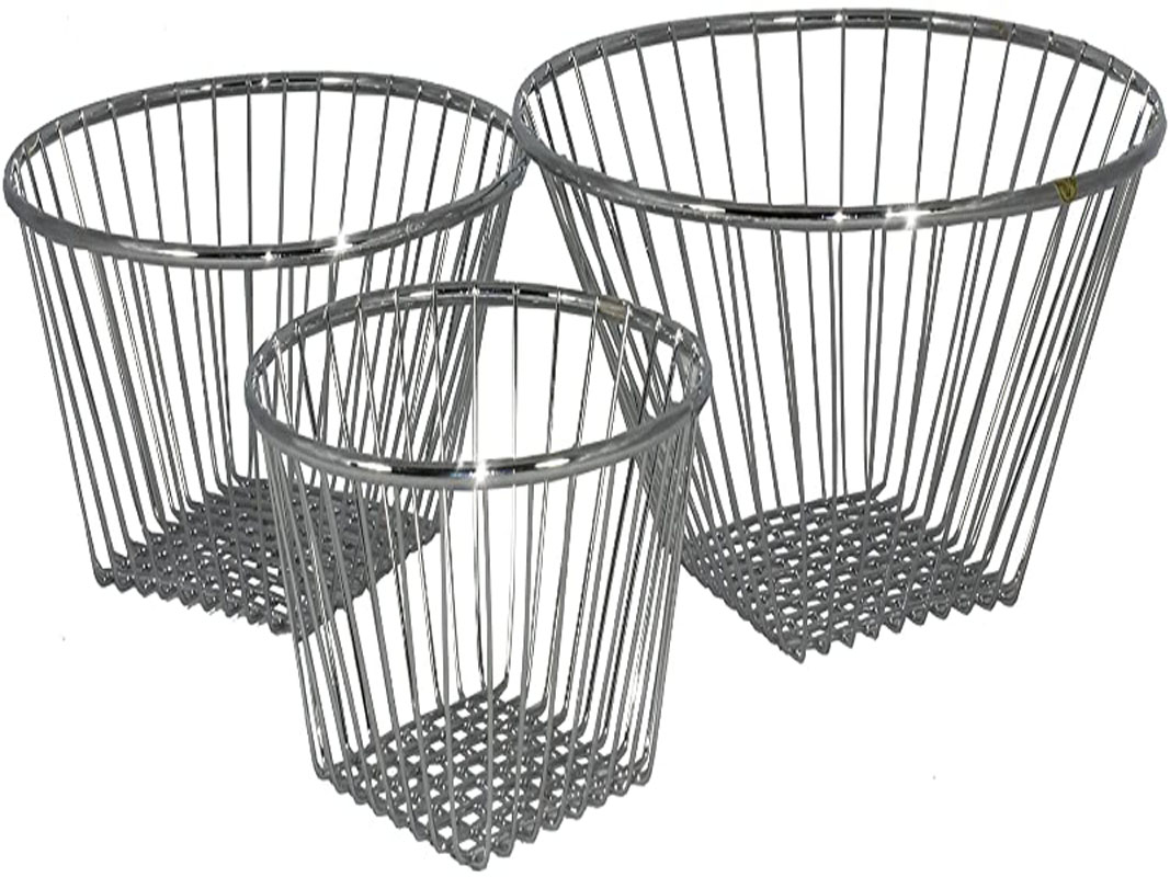 3-Tier Chrome Wire Hanging Fruit Storage Basket GSH357