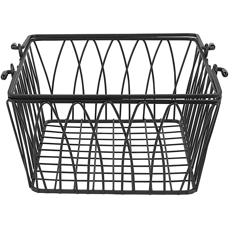 Modern Black Wire Storage Basket Décor Farmer‘s Market-style For Bathroom GSH606