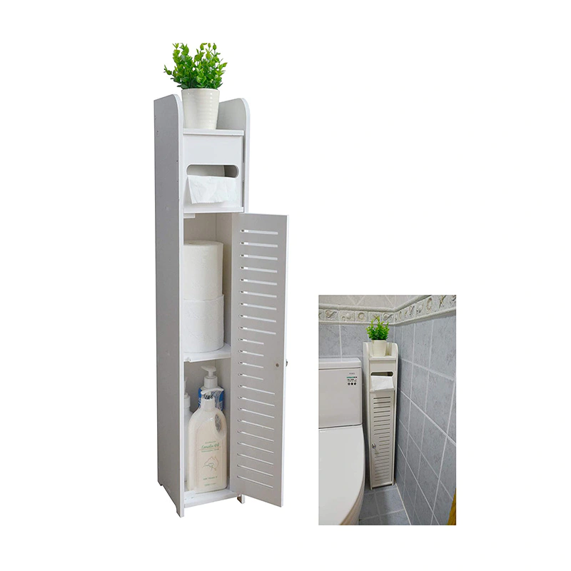 Corner Floor Cabinet Thin Toilet Vanity Cabinet Bath Sink Organizer Towel Storage Shelf Paper Holder GSH200