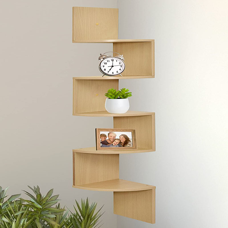 5 Tier Wall Mount Corner Shelves Espresso Finish