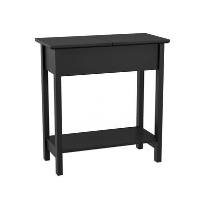 Home Lavish Flip Top End Table-Slim Side Console with Hidden Hinged Storage Compartment and Lower Shelf GSH578
