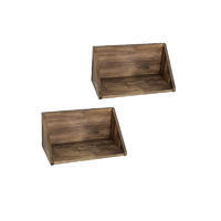 Wood Wall Shelves, Set of 2, Rustic Style Floating Shelves GSH487
