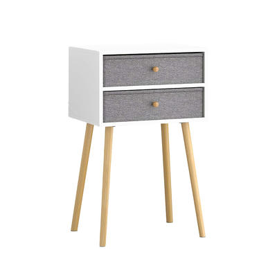 Bedside Table Nightstand End Table with Fabric Storage Drawer Pine Wooden Table for Bedroom GSH588