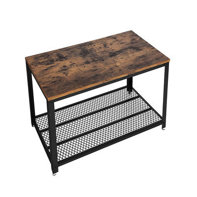 Coffee Table Cocktail Table Industrial Side Table Metal Frame with Storage Shelf GSH595