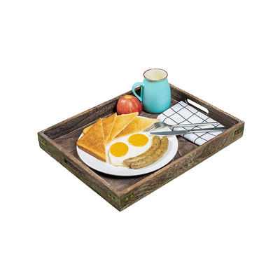 Wooden Serving Tray with Handles,Rectangle Breakfast Tray GSH509