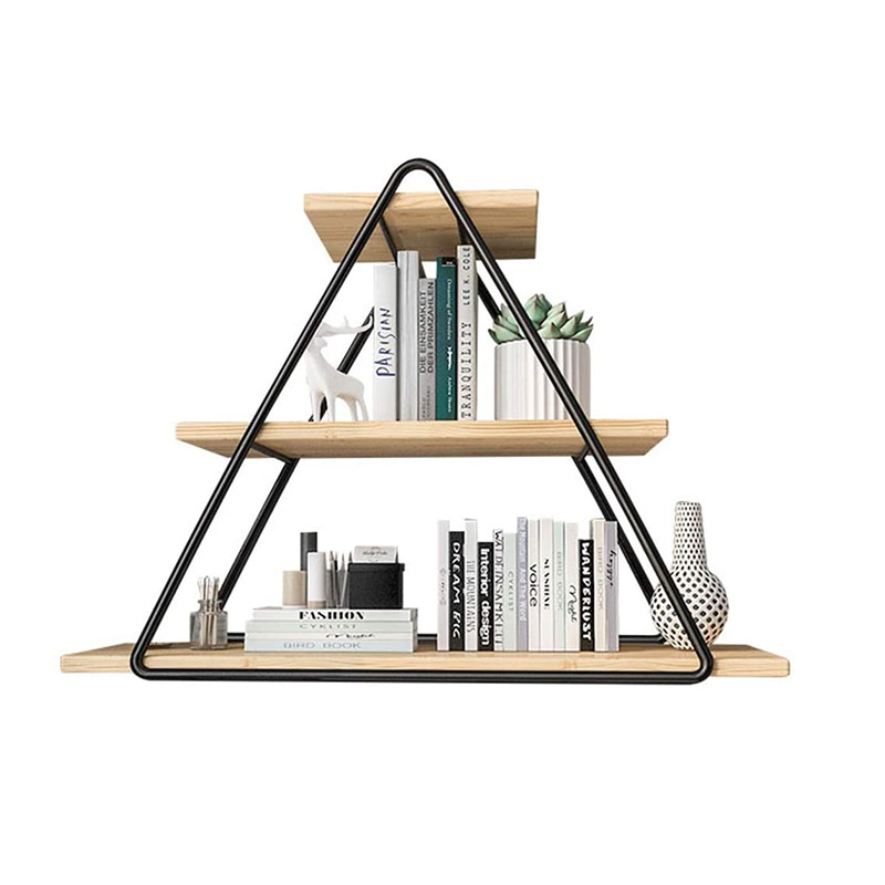 Wood Metal Floating Shelves iron background Wall cabinet Decoration rack GSH572