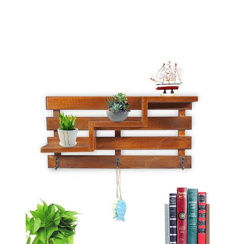 Wall Shelf Storage Rack Wooden Shelves Organise Shelf  Wall Stand Books Plants Decoration GSH376
