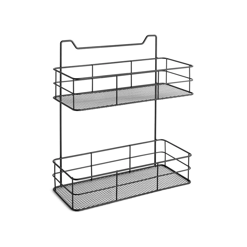 Black Shower Caddy Basket Door Storage Shelves Hanging Rack Cupboard Pantry Organiser GSH597