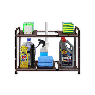 Metal Under Sink Expandable Shelf 2 Tier Simple Houseware Organizer Rack GSH143