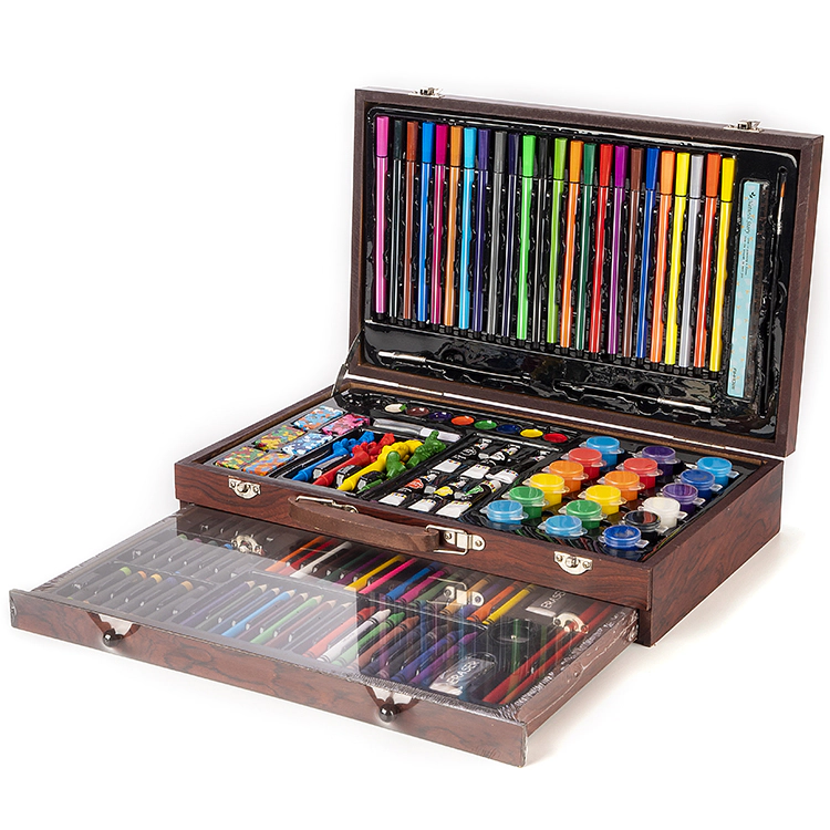 GSF Luxury 150-pcs Wooden Box Painting Art Set,For Kids Teenagers
